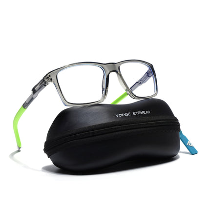 Voyage Active Transparent Grey Square Eyeglasses for Men & Women - MG5722-C10