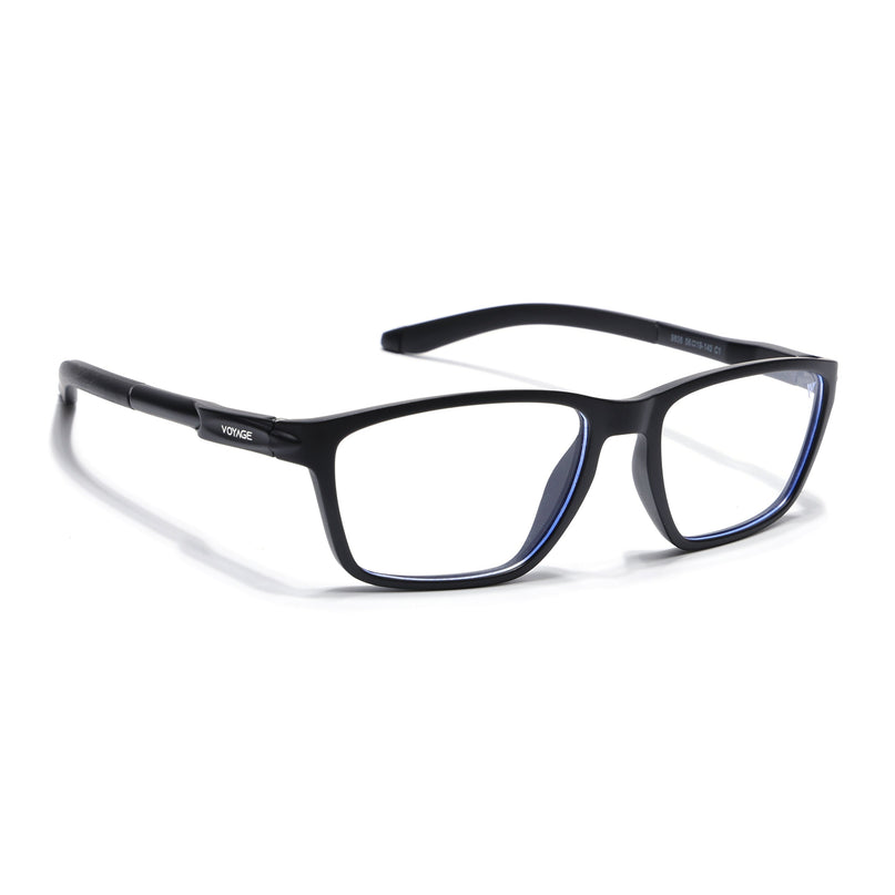 Voyage Active Black Rectangle Eyeglasses for Men & Women - MG5723-C1