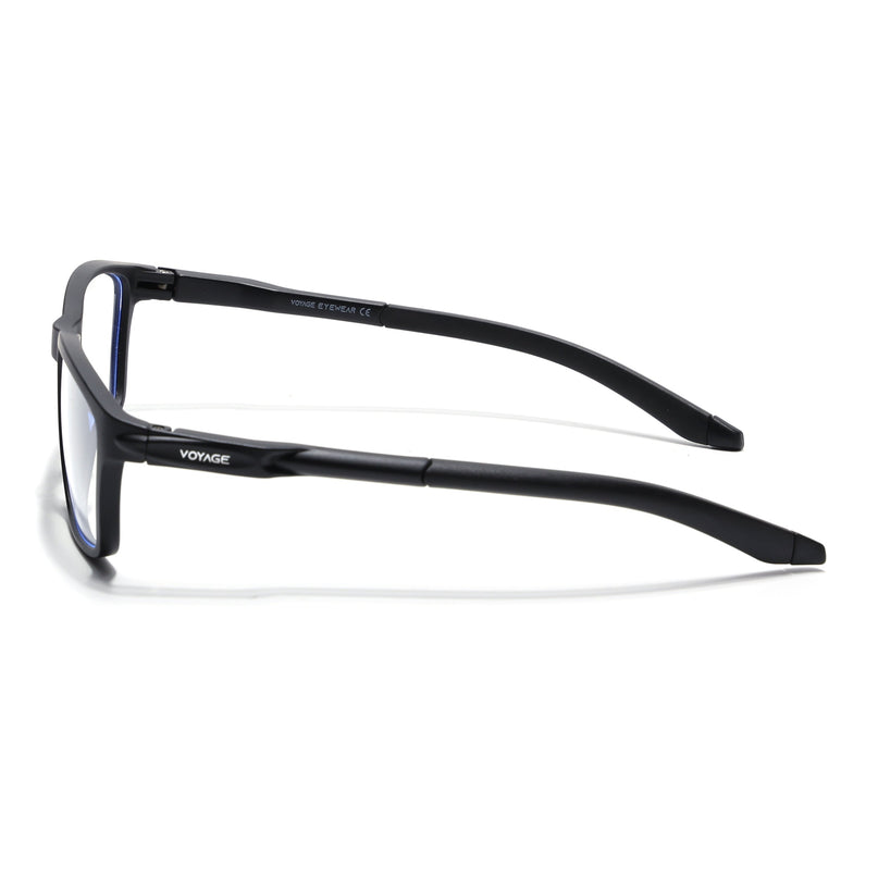 Voyage Active Black Rectangle Eyeglasses for Men & Women - MG5723-C1