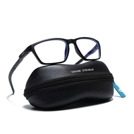 Voyage Active Black Rectangle Eyeglasses for Men & Women - MG5723-C1