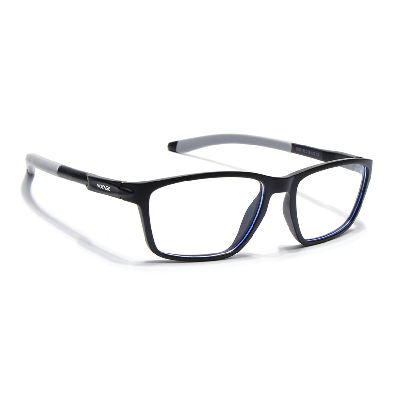 Voyage Active Black Rectangle Eyeglasses for Men & Women - MG5724-C2