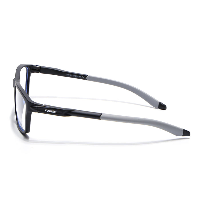 Voyage Active Black Rectangle Eyeglasses for Men & Women - MG5724-C2