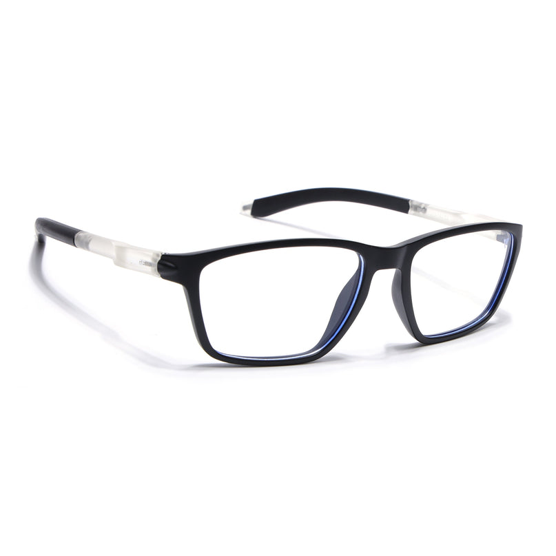 Voyage Active Black Rectangle Eyeglasses for Men & Women - MG5725-C3