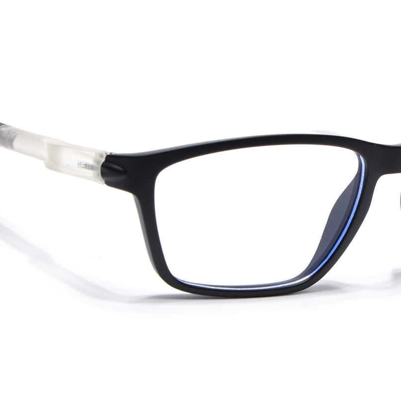 Voyage Active Black Rectangle Eyeglasses for Men & Women - MG5725-C3