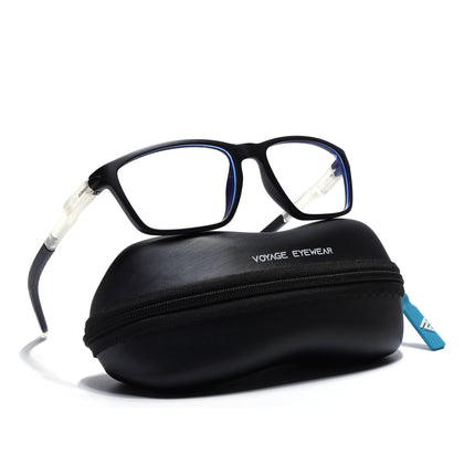 Voyage Active Black Rectangle Eyeglasses for Men & Women - MG5725-C3