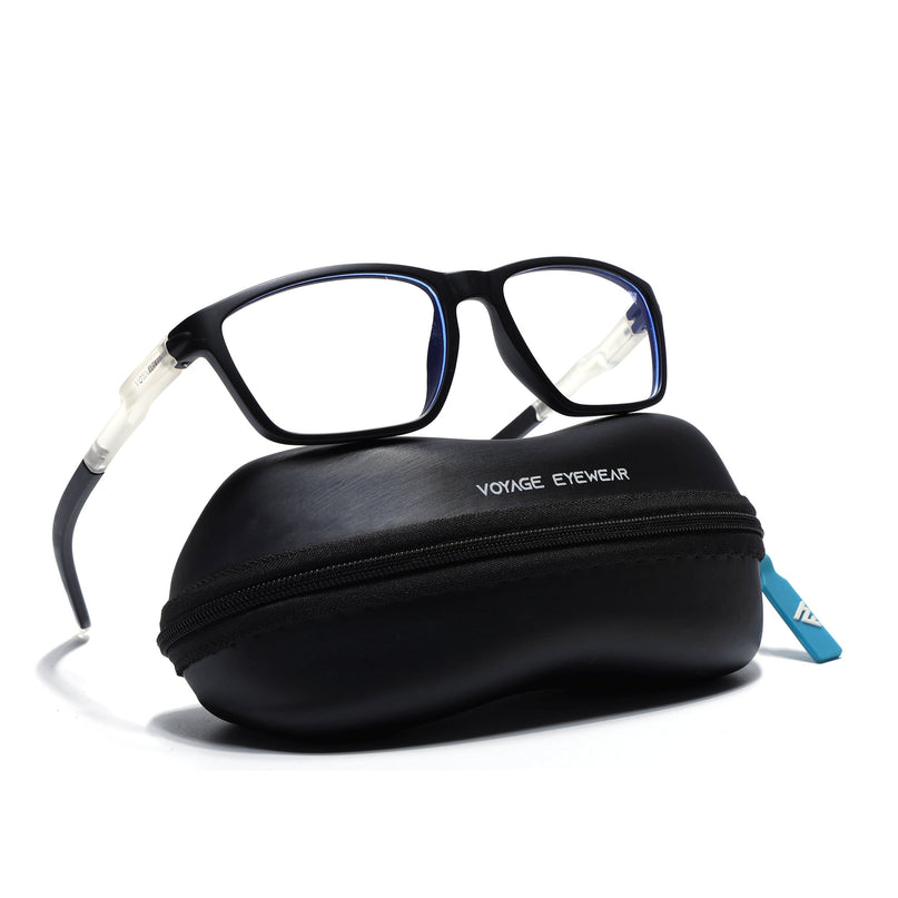Voyage Active Black Rectangle Eyeglasses for Men & Women - MG5725-C3