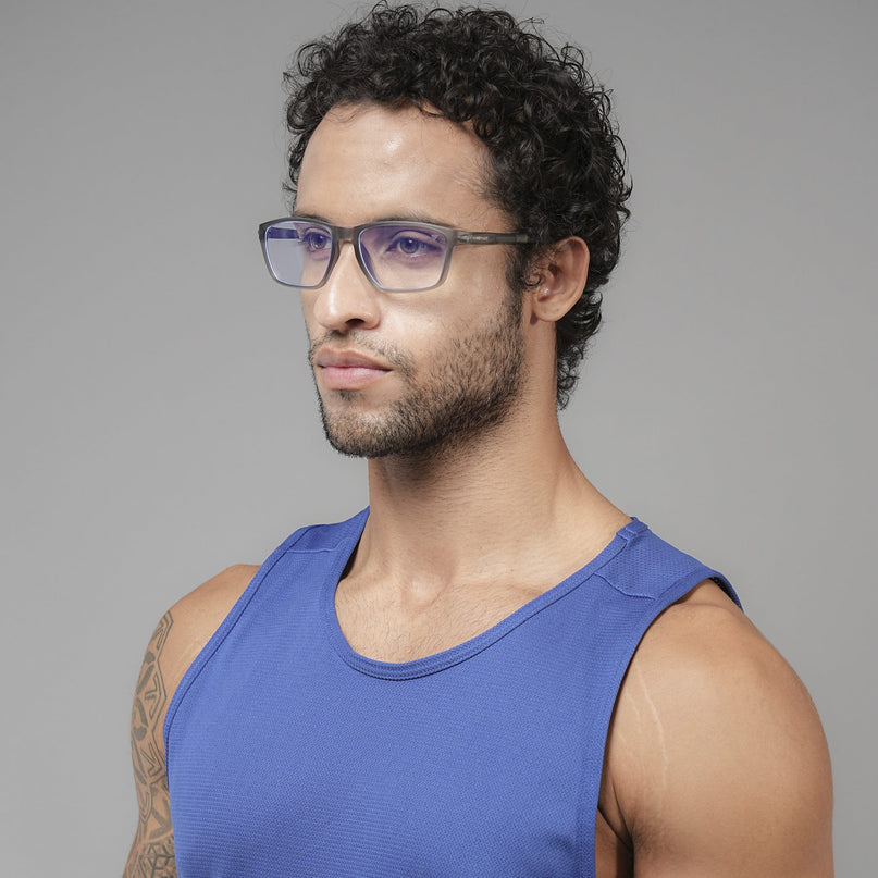 Voyage Active Grey Rectangle Eyeglasses for Men & Women - MG5726-C4