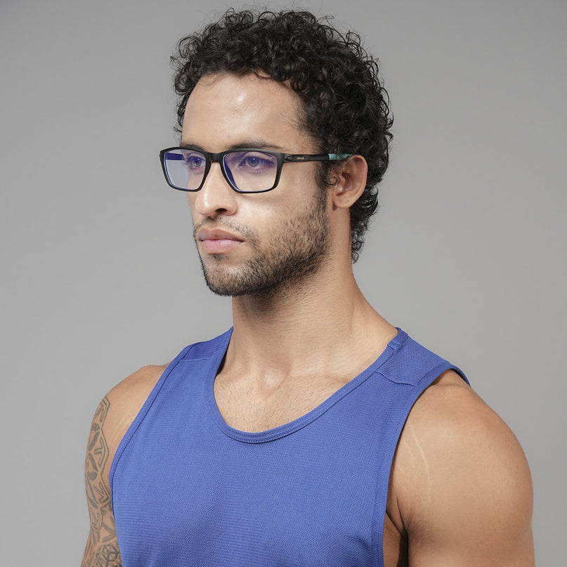 Voyage Active Black Rectangle Eyeglasses for Men & Women - MG5727-C5