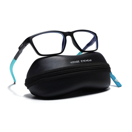 Voyage Active Black Rectangle Eyeglasses for Men & Women - MG5727-C5