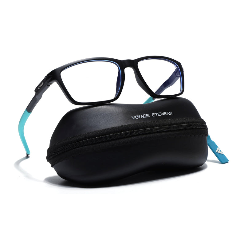 Voyage Active Black Rectangle Eyeglasses for Men & Women - MG5727-C5