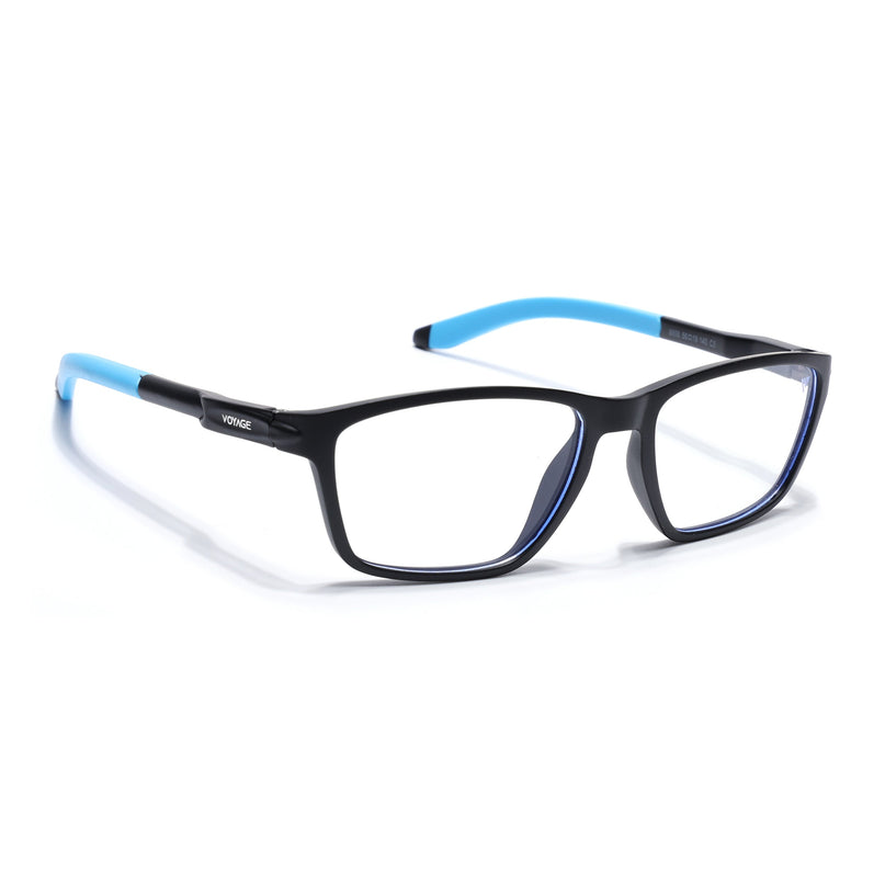 Voyage Active Black Rectangle Eyeglasses for Men & Women - MG5728-C6