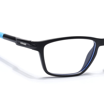 Voyage Active Black Rectangle Eyeglasses for Men & Women - MG5728-C6