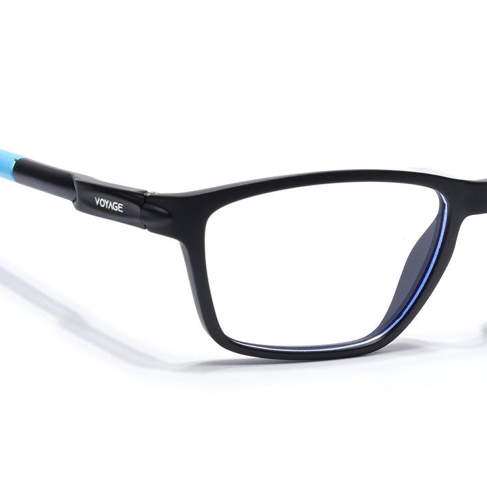 Voyage Active Black Rectangle Eyeglasses for Men & Women - MG5728-C6