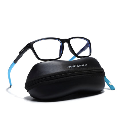 Voyage Active Black Rectangle Eyeglasses for Men & Women - MG5728-C6
