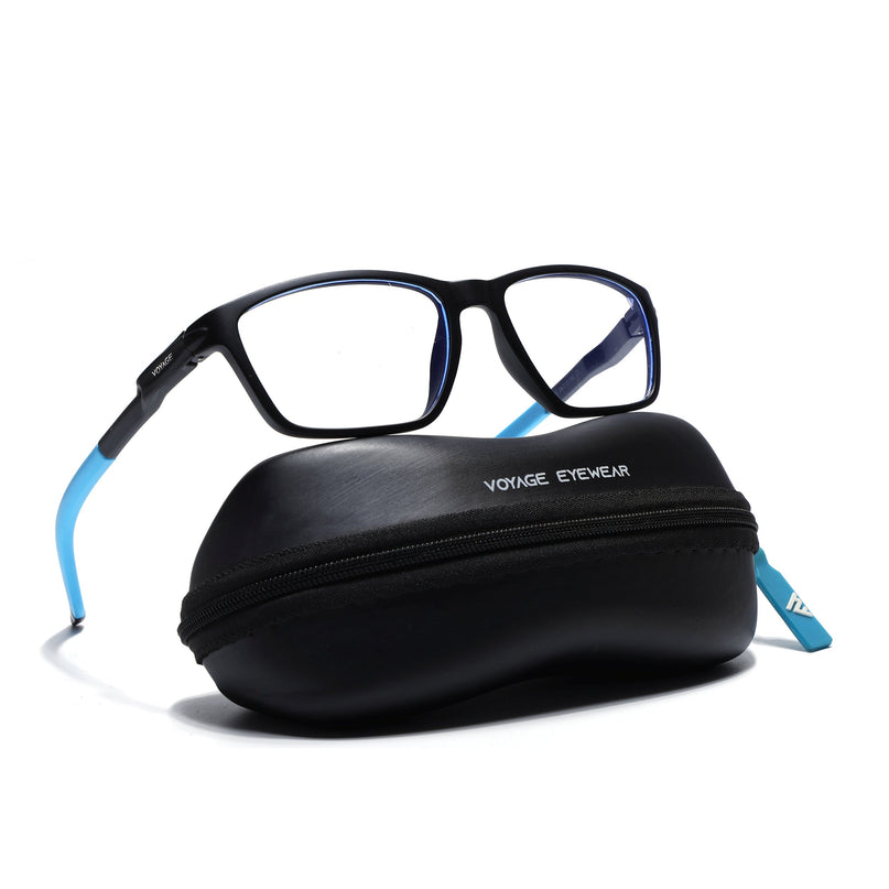 Voyage Active Black Rectangle Eyeglasses for Men & Women - MG5728-C6