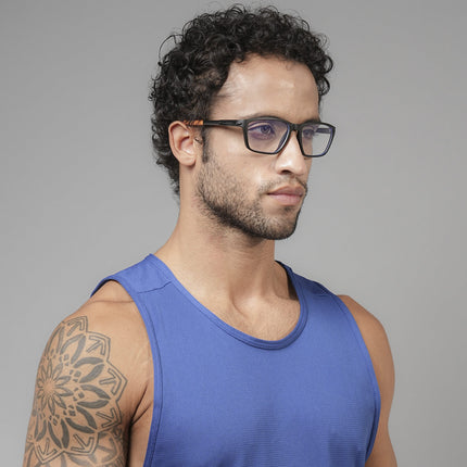 Voyage Active Black Rectangle Eyeglasses for Men & Women - MG5729-C7