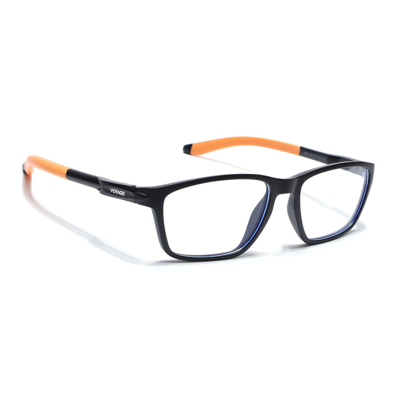 Voyage Active Black Rectangle Eyeglasses for Men & Women - MG5729-C7