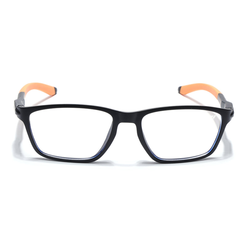 Voyage Active Black Rectangle Eyeglasses for Men & Women - MG5729-C7