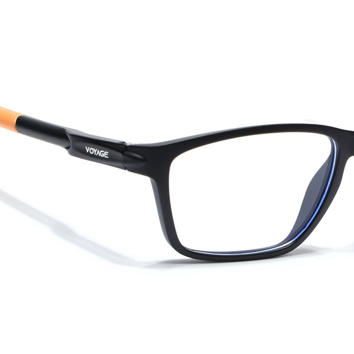 Voyage Active Black Rectangle Eyeglasses for Men & Women - MG5729-C7