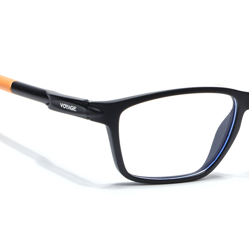 Voyage Active Black Rectangle Eyeglasses for Men & Women - MG5729-C7