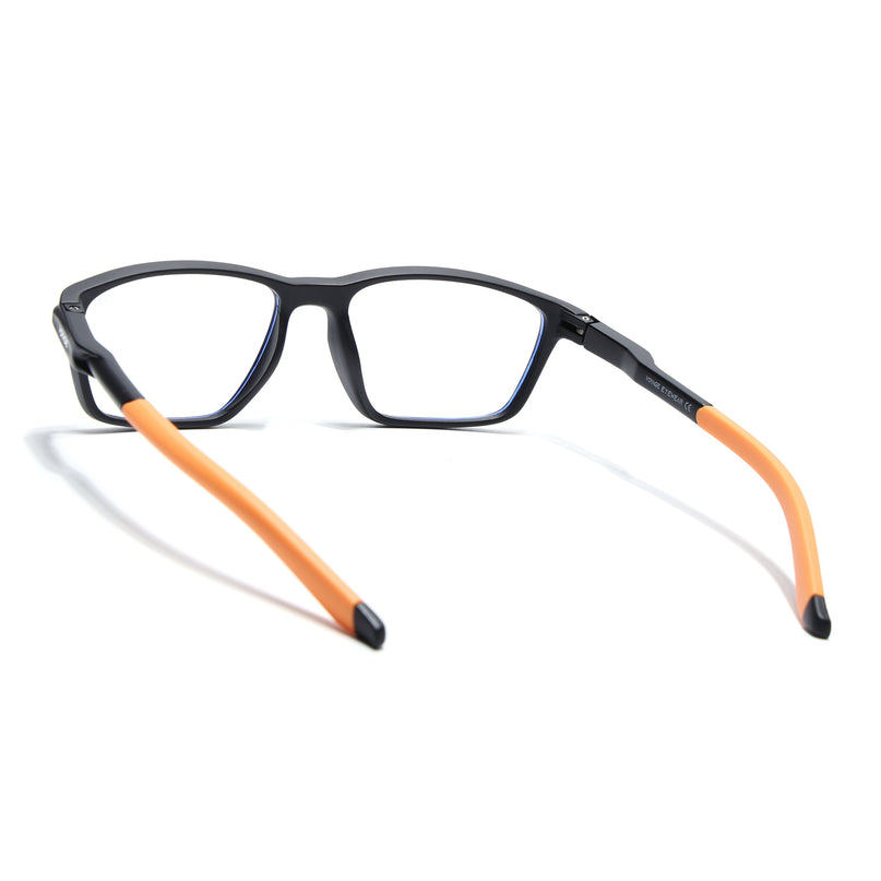 Voyage Active Black Rectangle Eyeglasses for Men & Women - MG5729-C7