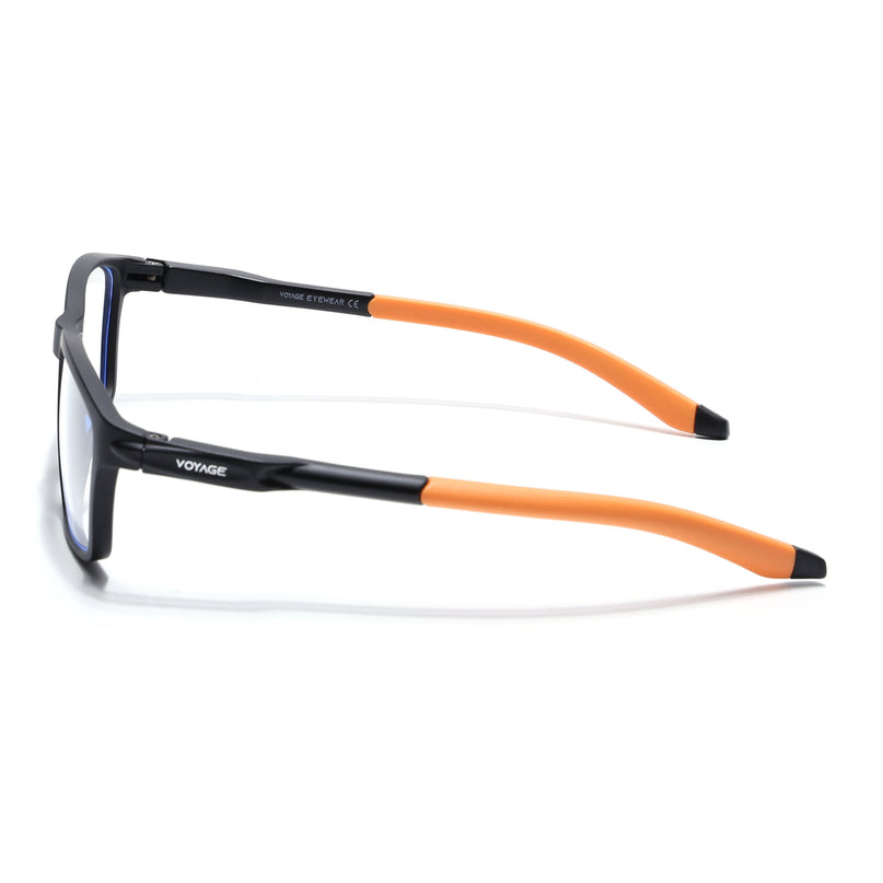 Voyage Active Black Rectangle Eyeglasses for Men & Women - MG5729-C7