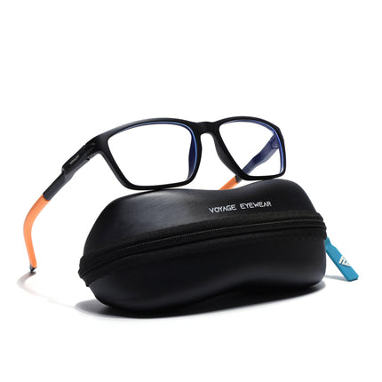 Voyage Active Black Rectangle Eyeglasses for Men & Women - MG5729-C7