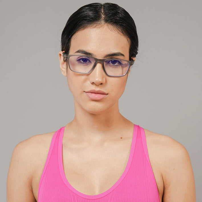 Voyage Active Grey Rectangle Eyeglasses for Men & Women - MG5730-C8