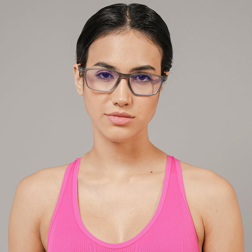 Voyage Active Grey Rectangle Eyeglasses for Men & Women - MG5730-C8