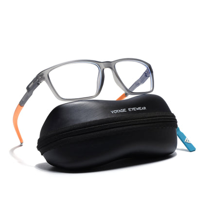 Voyage Active Grey Rectangle Eyeglasses for Men & Women - MG5730-C8