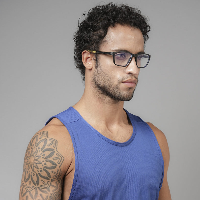 Voyage Active Black Rectangle Eyeglasses for Men & Women - MG5731-C9