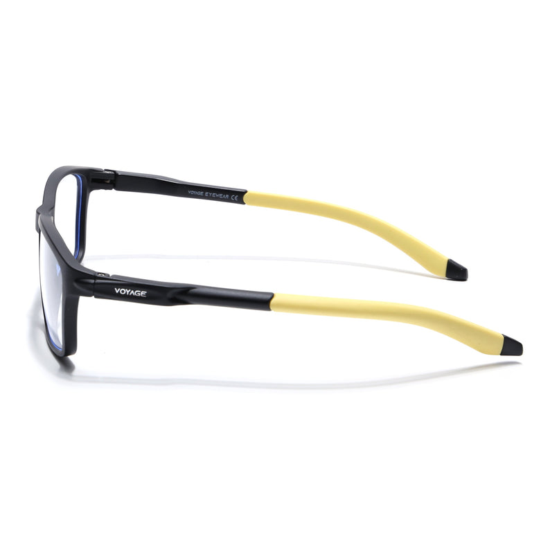 Voyage Active Black Rectangle Eyeglasses for Men & Women - MG5731-C9