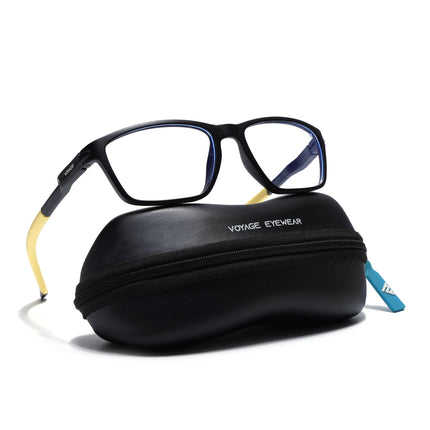 Voyage Active Black Rectangle Eyeglasses for Men & Women - MG5731-C9