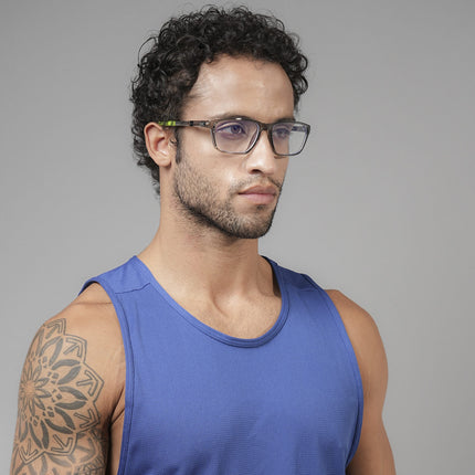 Voyage Active Transparent Grey Rectangle Eyeglasses for Men & Women - MG5732-C10
