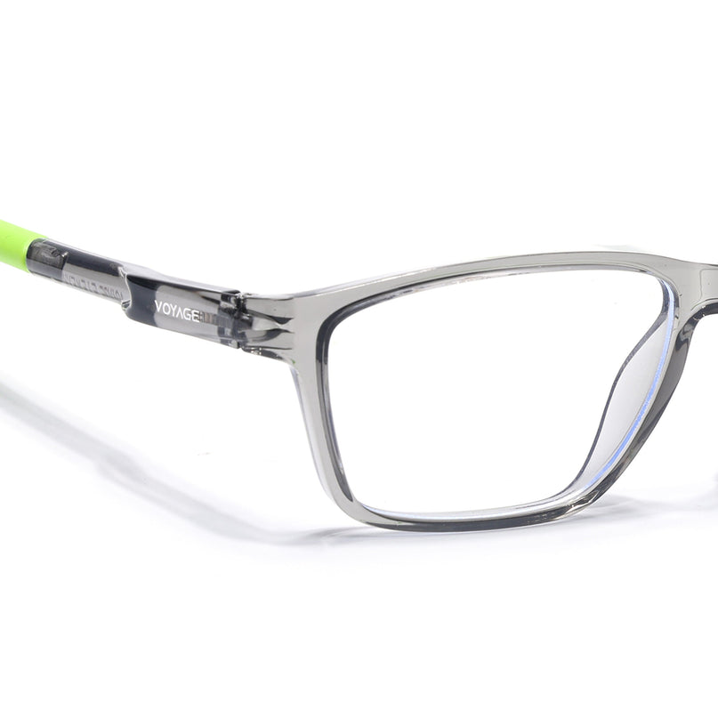 Voyage Active Transparent Grey Rectangle Eyeglasses for Men & Women - MG5732-C10