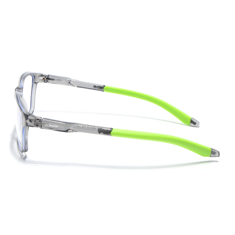 Voyage Active Transparent Grey Rectangle Eyeglasses for Men & Women - MG5732-C10