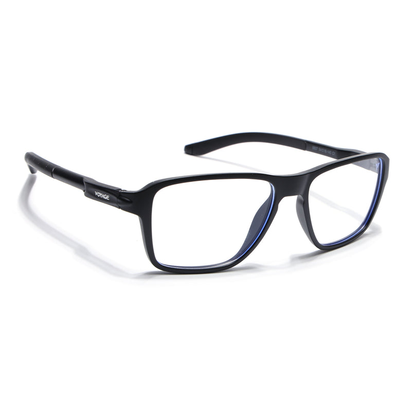 Voyage Active Black Square Eyeglasses for Men & Women - MG5733-C1