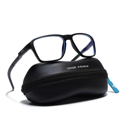 Voyage Active Black Square Eyeglasses for Men & Women - MG5733-C1