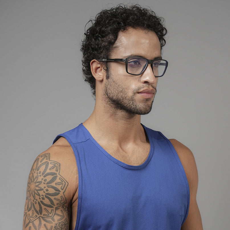 Voyage Active Black Square Eyeglasses for Men & Women - MG5734-C2