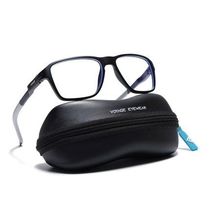 Voyage Active Black Square Eyeglasses for Men & Women - MG5734-C2