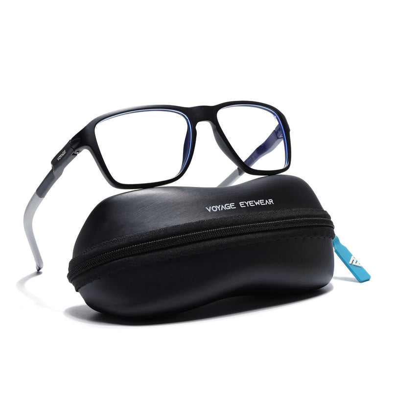 Voyage Active Black Square Eyeglasses for Men & Women - MG5734-C2