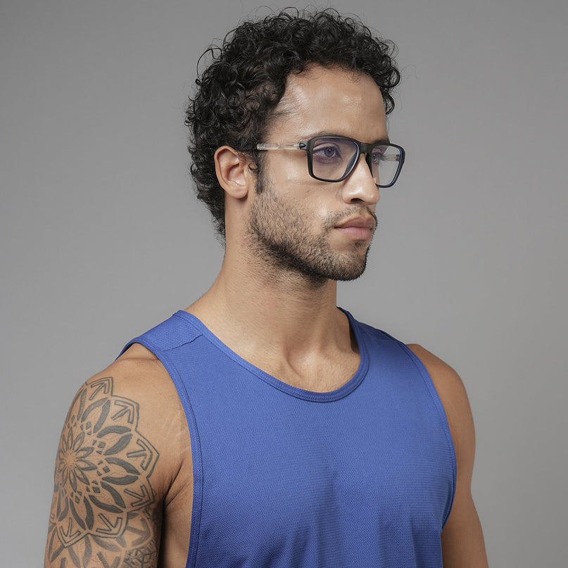 Voyage Active Black Square Eyeglasses for Men & Women - MG5735-C3