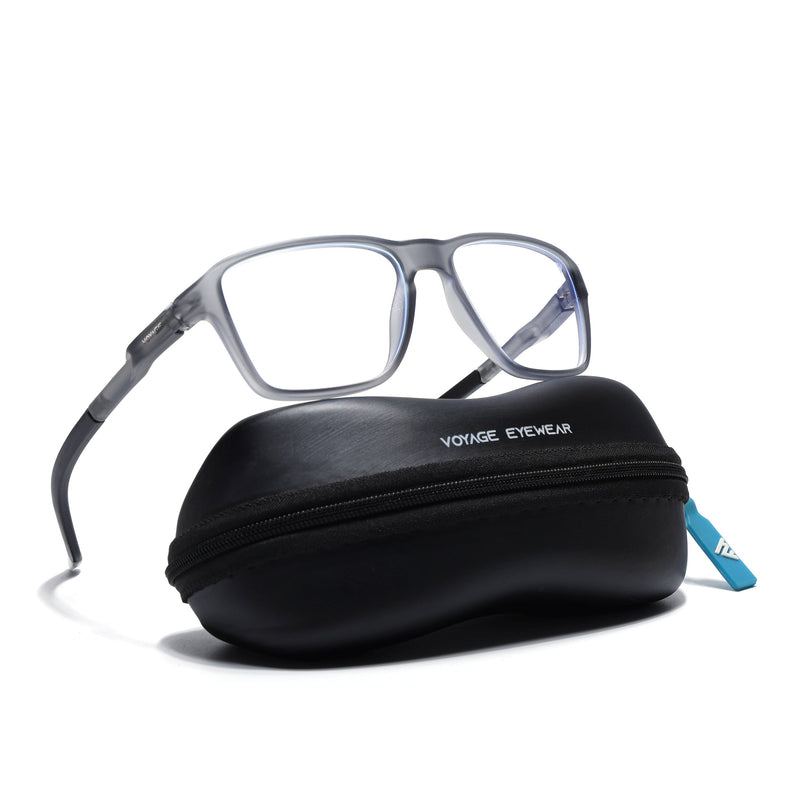 Voyage Active Grey Square Eyeglasses for Men & Women - MG5736-C4