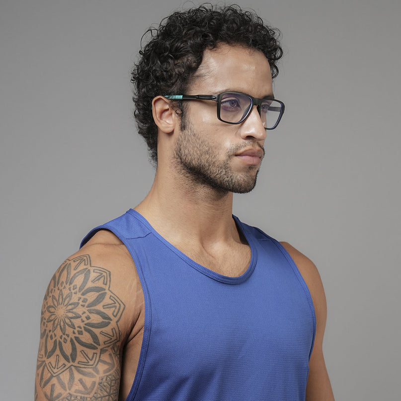 Voyage Active Black Square Eyeglasses for Men & Women - MG5737-C5