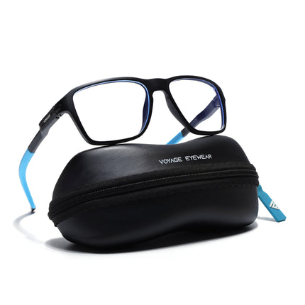 Voyage Active Black Square Eyeglasses for Men & Women - MG5738-C6