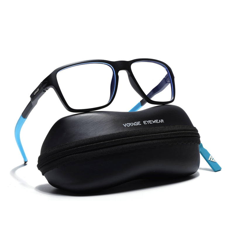 Voyage Active Black Square Eyeglasses for Men & Women - MG5738-C6