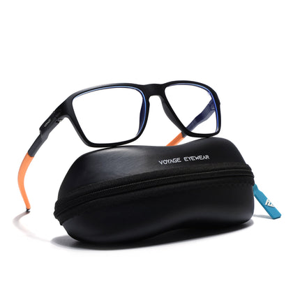 Voyage Active Black Square Eyeglasses for Men & Women - MG5739-C7
