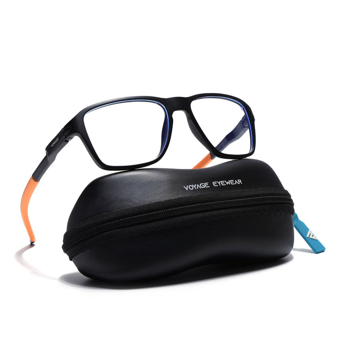 Voyage Active Black Square Eyeglasses for Men & Women - MG5739-C7