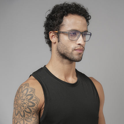 Voyage Active Grey Square Eyeglasses for Men & Women - MG5740-C8