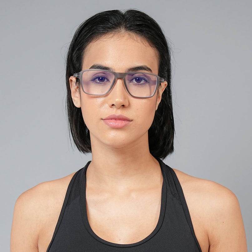 Voyage Active Grey Square Eyeglasses for Men & Women - MG5740-C8